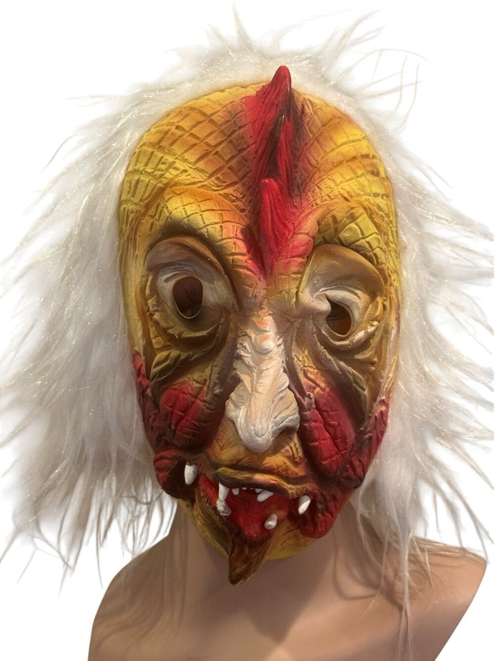Vintage Topstone Rubber Rooster Mask Nu Skin Promotional 1993 Halloween Kaiju